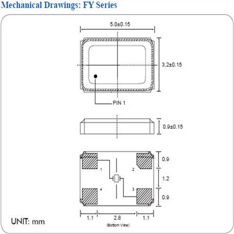 FY2500117,25.000MHz,百利通亚陶晶振,5032mm,-40~85°C