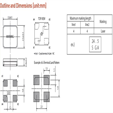 希华晶振,贴片晶振,GX-32254晶振,台产进口贴片石英晶振