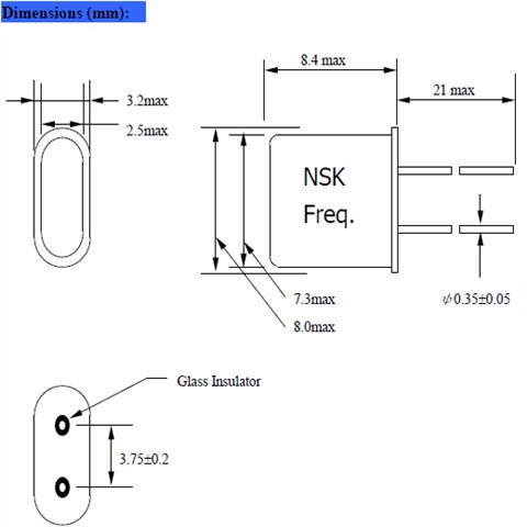 NSK晶振,石英晶振,NXA UM-1晶振,无源石英晶振