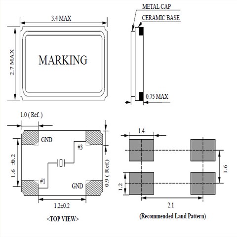 NSK晶振,贴片晶振,NXK-32-AP4-GLASS晶振,台产陶瓷面贴片型晶振