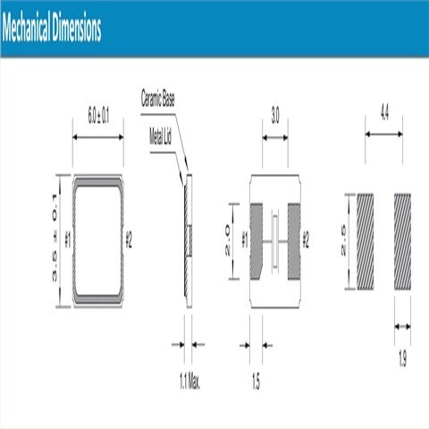 德国夸克汽车应用晶振,6035mm,QTC6B20.0000FCT2I20R,20MHZ