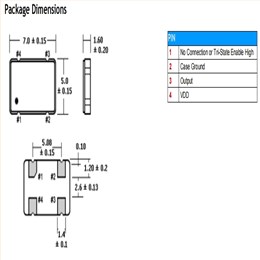 433系列晶体,433-52.0M-3EN-T-TS,奥斯康利时钟振荡器,7050mm