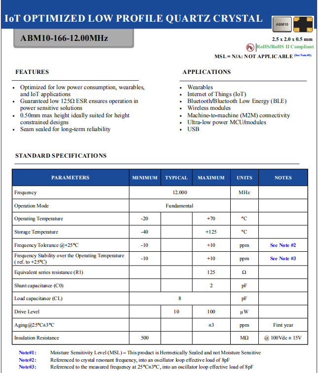 ABRACON晶振,贴片晶振,ABM10-166晶振,ABM10-166-12.000MHZ-T3晶振