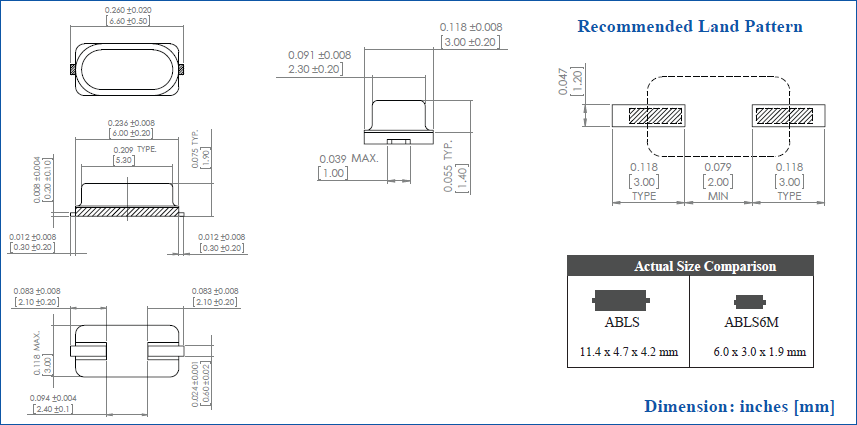 ABLS6M 6.0-3.0-1.9mm